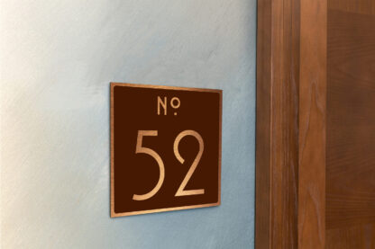 Contemporary Brushed Copper and Brown Door Number Sign AD107-BCBR