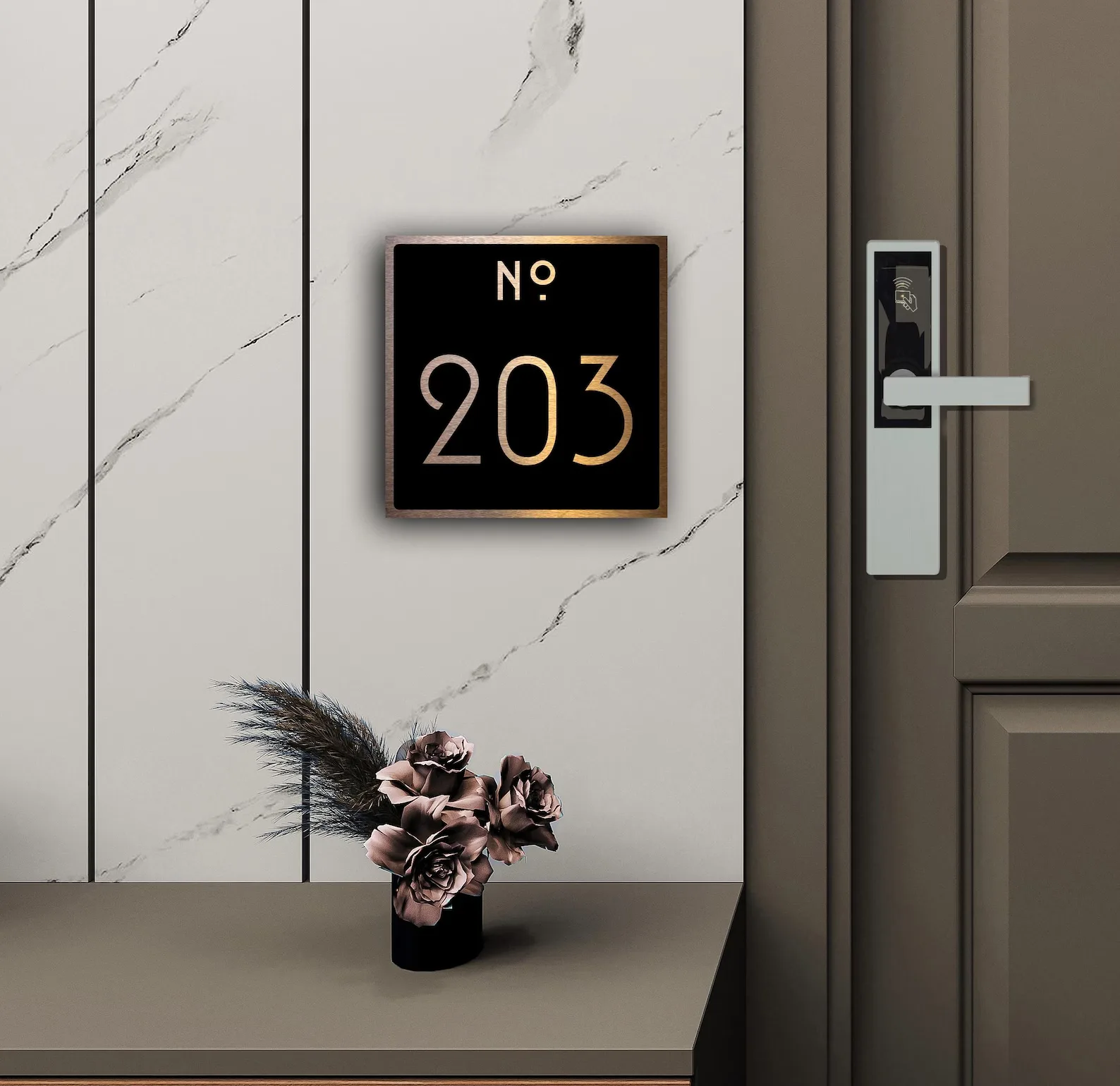 Hotel Room Number Sign