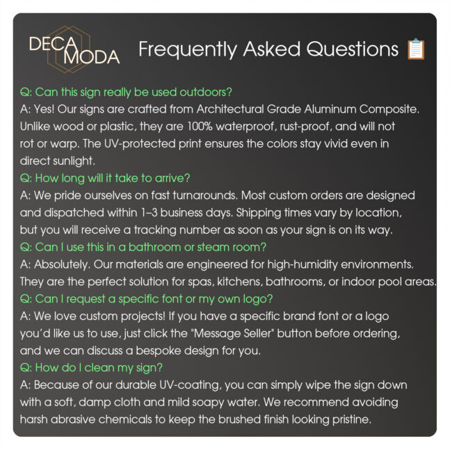 DecaModa Frequently Asked Questions DecaModa FAQ's