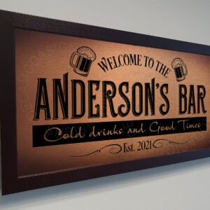 Personalized Family Name Bar Sign