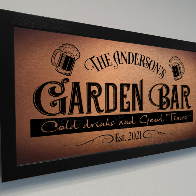 Garden Bar Plaque Personalized Garden Bar Sign