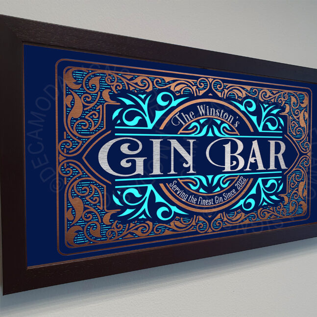 Gin Bar Plaque Personalized Gin Bar Sign