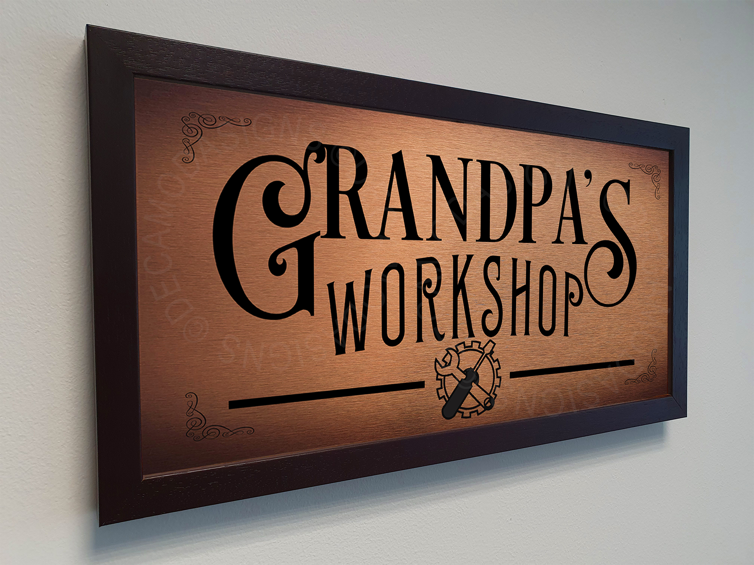 Personalized Grandpas Workshop Signs