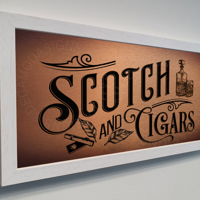 Scotch and Cigars Plaque Personalized Cocktail Bar Sign