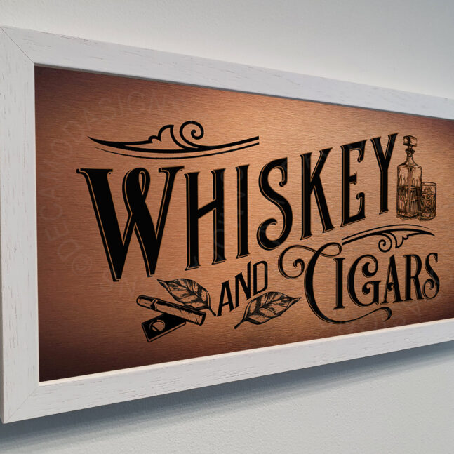 Whiskey and Cigars Plaque Whiskey and Cigars Sign