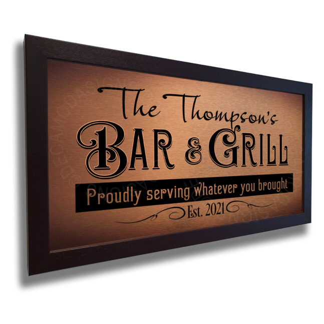 Bar and Grill Sign Personalized Personalized Bar and Grill Sign