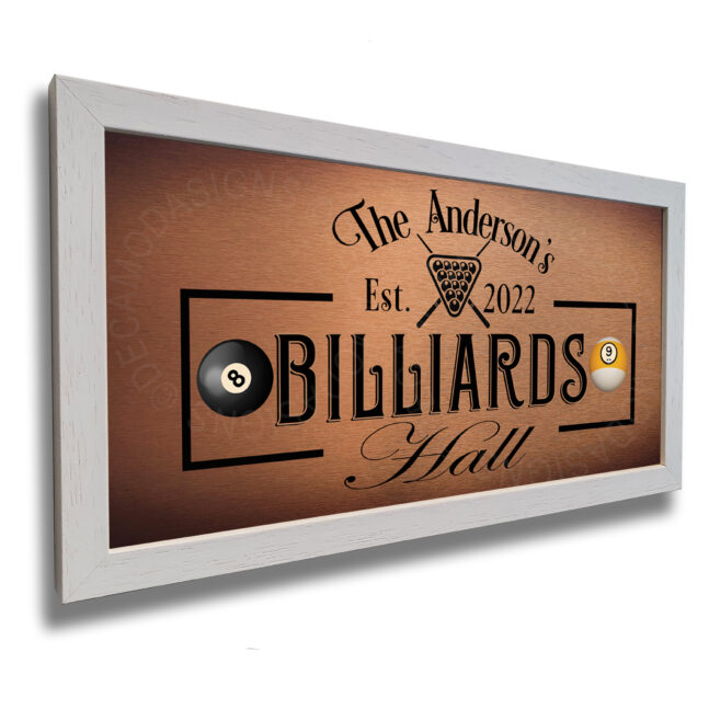 Billiards Hall Sign Personalized Billiards Hall Sign