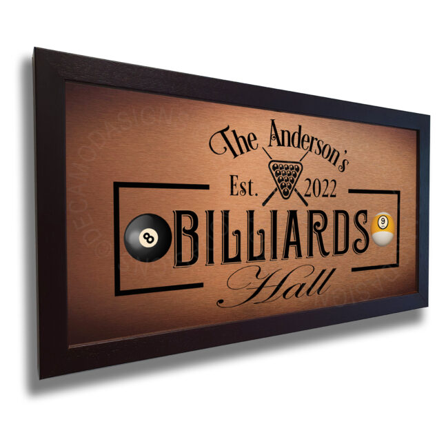 Billiards Hall Sign Personalized Personalized Billiards Hall Sign
