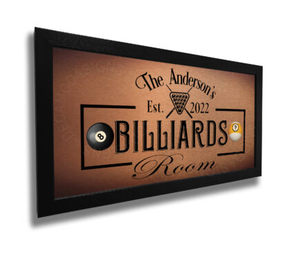 Personalized Billiards Room Sign