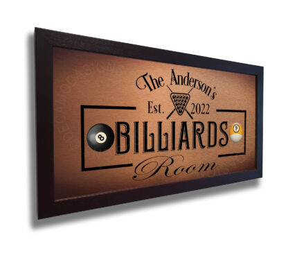 Personalized Billiards Room Sign