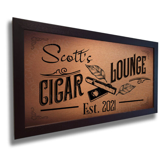 Cigar Lounge Sign Personalized Personalized Cigar Lounge Sign