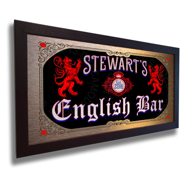 English Bar Plaque Personalized English Bar Sign