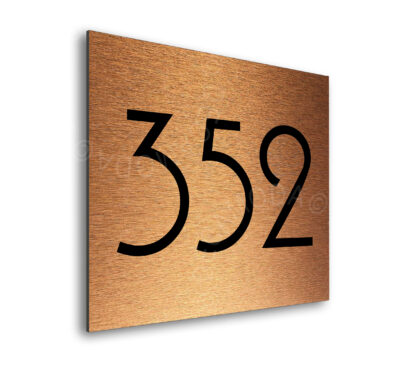 Modern Brushed Copper Hotel Door Number Sign AD110-BC