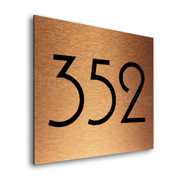 AD110-BC-2 Modern Brushed Copper Hotel Door Number Sign AD110-BC