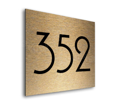 Modern Brushed Gold Hotel Door Number Sign AD110-BG