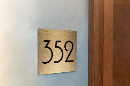 Modern Brushed Gold Hotel Door Number Sign AD110-BG