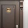 Modern Brushed Gold Hotel Door Number Sign AD110-BG
