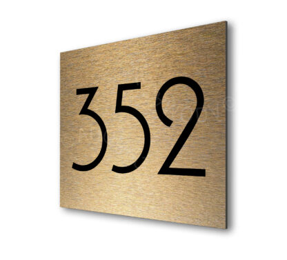 Modern Brushed Gold Hotel Door Number Sign AD110-BG