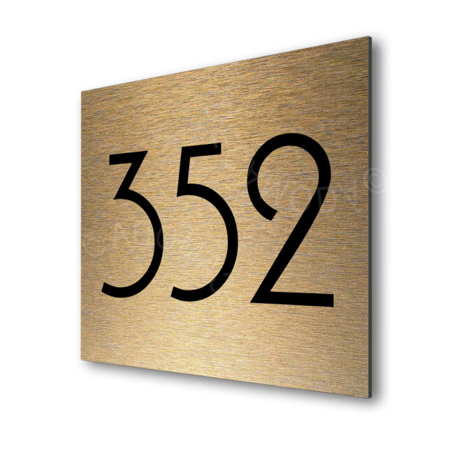 Modern Brushed Gold Hotel Door Number Sign AD110-BG