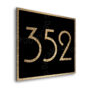 Modern Brushed Gold and Matt Black Hotel Door Number Sign AD110-BGB