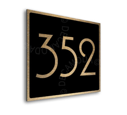 Modern Brushed Gold and Matt Black Hotel Door Number Sign AD110-BGB