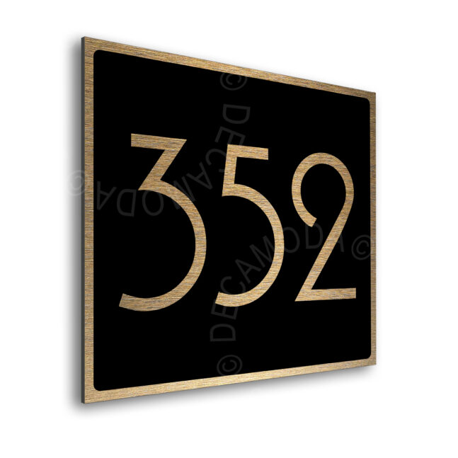 Modern Brushed Gold and Matt Black Hotel Door Number Sign AD110-BGB