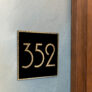 Modern Brushed Gold and Matt Black Hotel Door Number Sign AD110-BGB