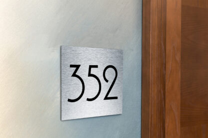 Modern Brushed Silver Hotel Door Number Sign AD110-BS