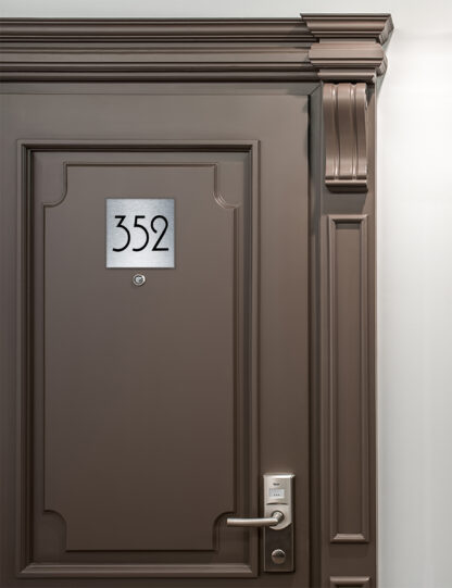 Modern Brushed Silver Hotel Door Number Sign AD110-BS