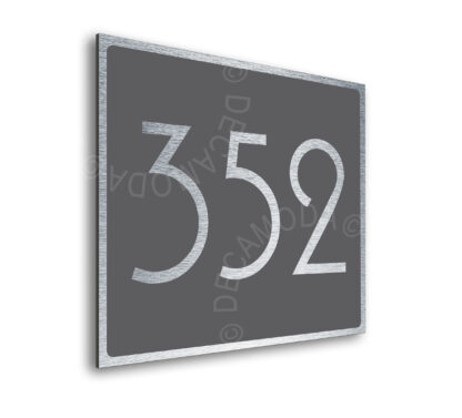 Modern Brushed Silver and Matt Gray Hotel Door Number Sign AD110-BSG
