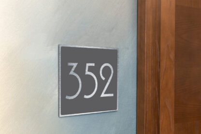 Modern Brushed Silver and Matt Gray Hotel Door Number Sign AD110-BSG