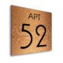 Modern Brushed Copper Apartment Door Number Sign AD111-BC