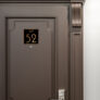 Modern Brushed Copper and Matt Black Apartment Door Number Sign AD111-BCB