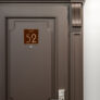 Modern Brushed Gold and Matt Brown Apartment Door Number Sign AD111-BGBR