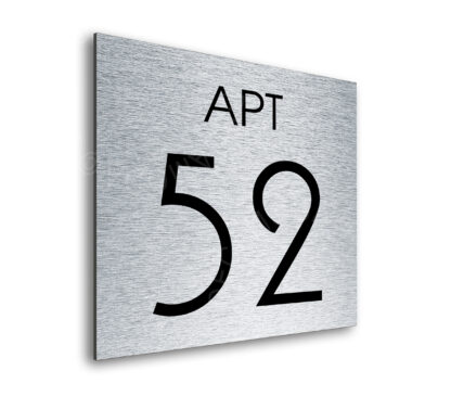 Modern Brushed Silver Apartment Door Number Sign AD111-BS