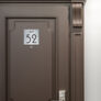 Modern Brushed Silver Apartment Door Number Sign AD111-BS