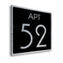 Modern Brushed Silver and Matt Black Apartment Door Number Sign AD111-BSB