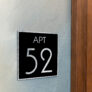 Modern Brushed Silver and Matt Black Apartment Door Number Sign AD111-BSB