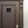 Modern Brushed Silver and Matt Black Apartment Door Number Sign AD111-BSB