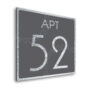 Modern Brushed Silver and Matt Gray Apartment Door Number Sign AD111-BSG