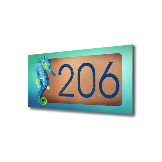 Hotel Sign with Seahorse Seahorse Hotel Door Sign