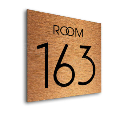 Modern Brushed Copper Room Door Number Sign AD109-BC