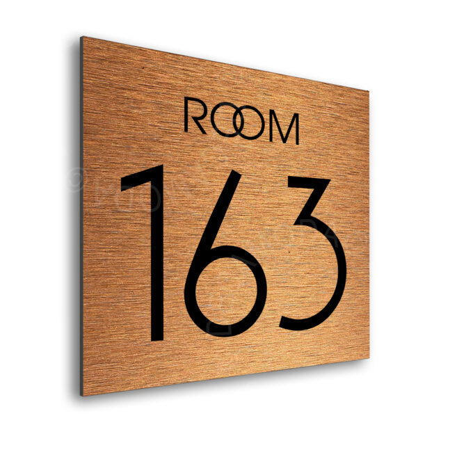 AD109-BC-2 Modern Brushed Copper Room Door Number Sign AD109-BC