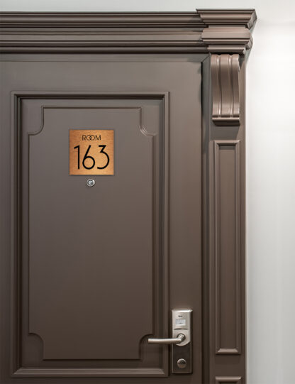 Modern Brushed Copper Room Door Number Sign AD109-BC