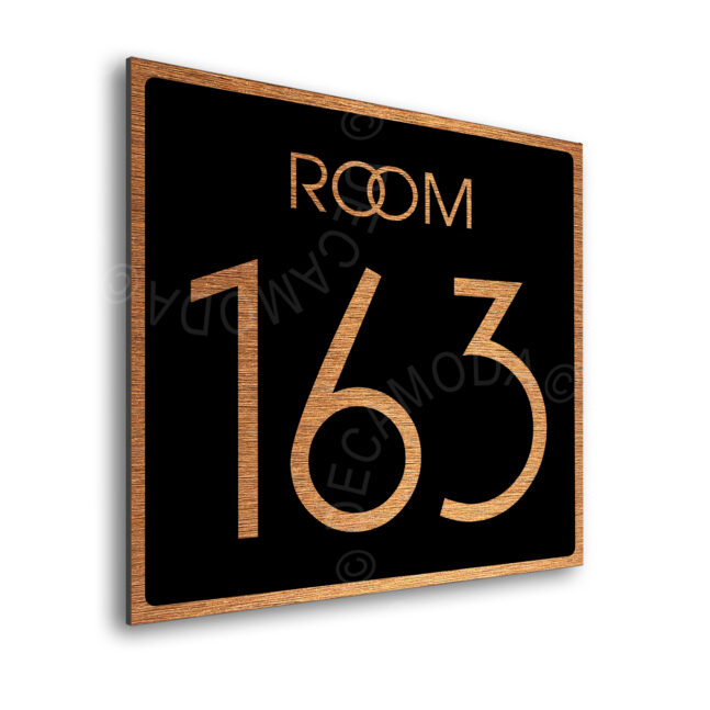 AD109-BCB-2 Modern Brushed Copper and Matt Black Room Door Number Sign AD109-BCB