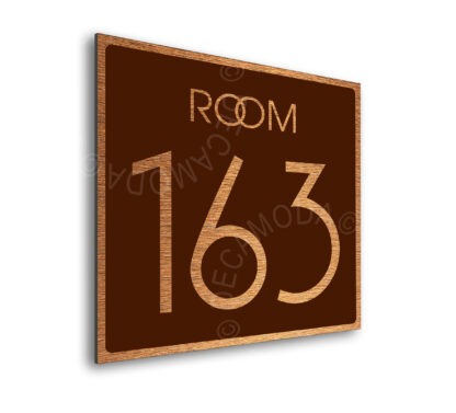 Modern Brushed Copper and Matt Brown Room Door Number Sign AD109-BCBR