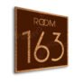 Modern Brushed Copper and Matt Brown Room Door Number Sign AD109-BCBR