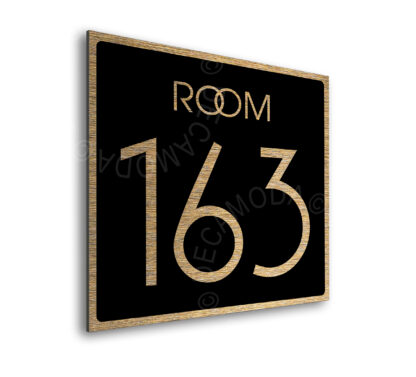 Modern Brushed Gold and Matt Black Room Door Number Sign AD109-BGB