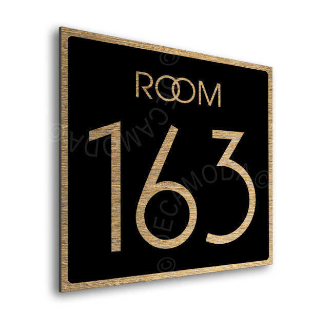 AD109-BGB-2 Modern Brushed Gold and Matt Black Room Door Number Sign AD109-BGB