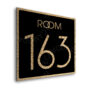 Modern Brushed Gold and Matt Black Room Door Number Sign AD109-BGB
